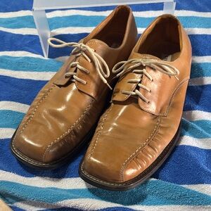 Steve Madden Men's Tan Leather Lace-Up Dress Shoes